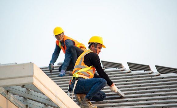 Two Male Working At Heights Training